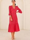 Aspiga Victoria Broderie Anglaise Pure Organic Cotton Dress, Red