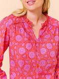 Aspiga Rosie Floral Block Print Blouse, Red/Pink
