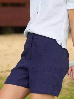 Aspiga Alexandra Linen Shorts, Navy