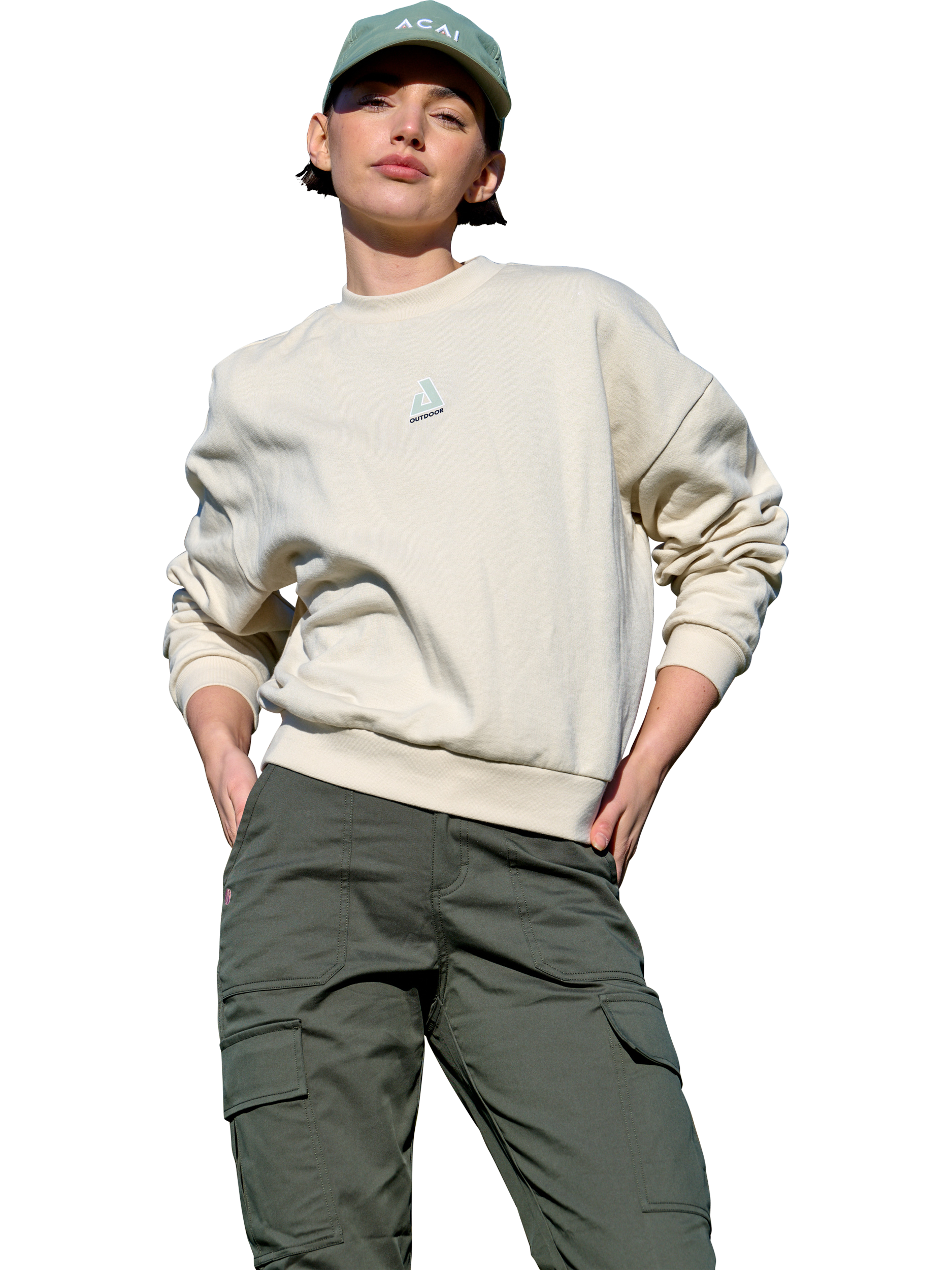 Product image 1 of 6, which shows ACAI Retreat Logo Sweatshirt, Oatmeal, 6-8