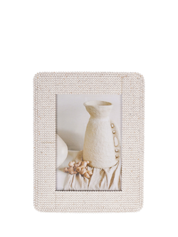 Libra Interiors Sophia Beaded Photo Frame, Cream