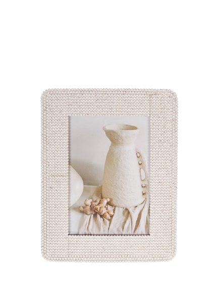 Libra Interiors Sophia Beaded Photo Frame, Cream