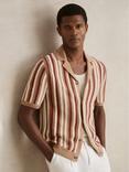Reiss Carrington Cotton Regular Fit Stripe Shirt, Beige/Multi