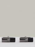 Reiss Dexter Copper Blend Mother of Pearl Cufflinks, Gunmetal/Onyx