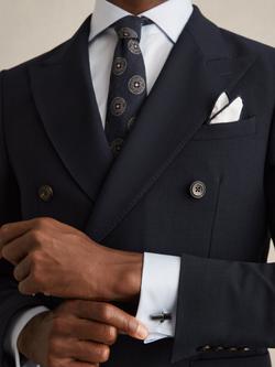 Reiss Dexter Copper Blend Mother of Pearl Cufflinks, Gunmetal/Onyx - view 2, Gunmetal/Onyx