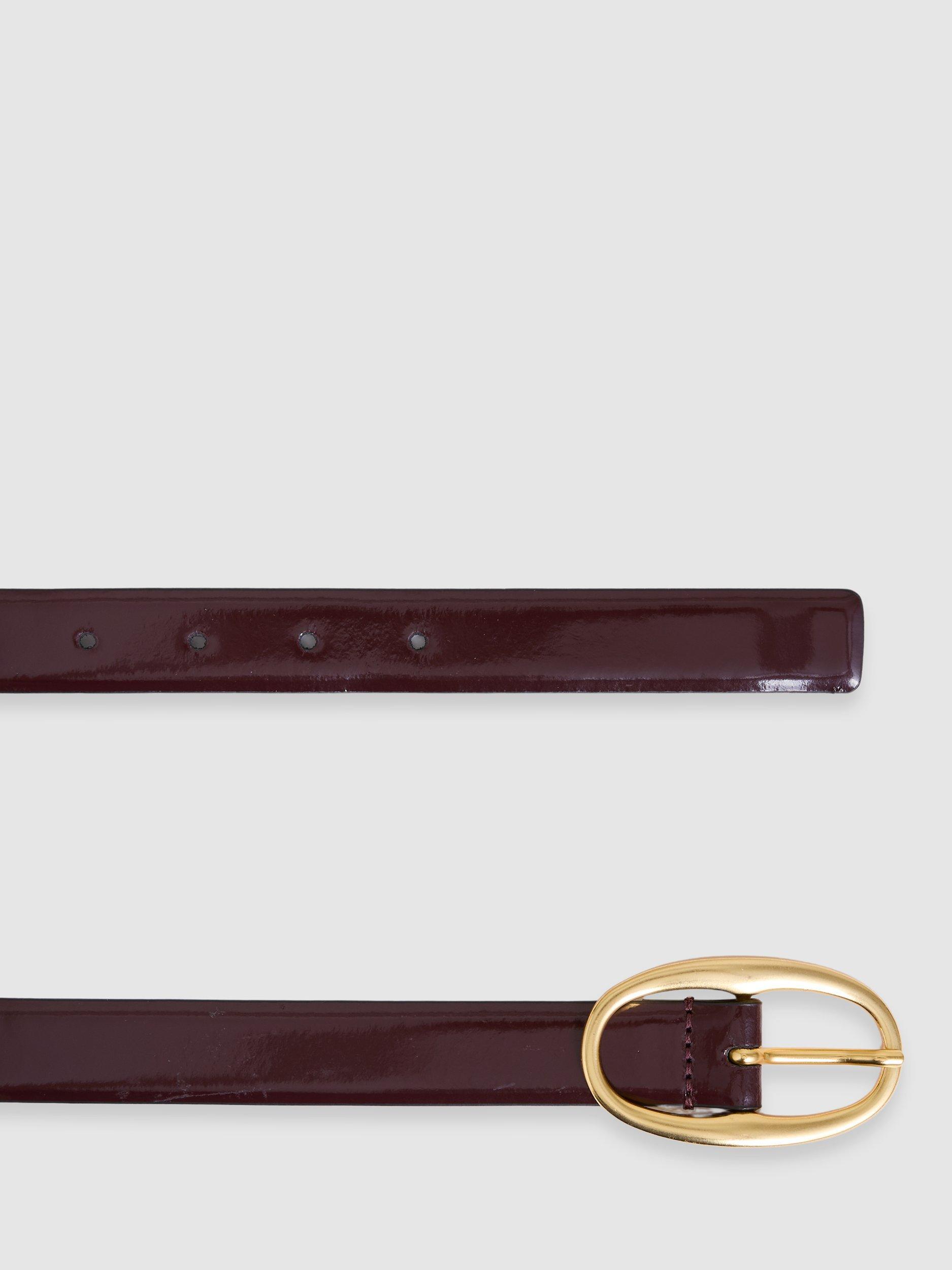 Product image 3 of 4, which shows Reiss Drew Leather Belt, Oxblood, S