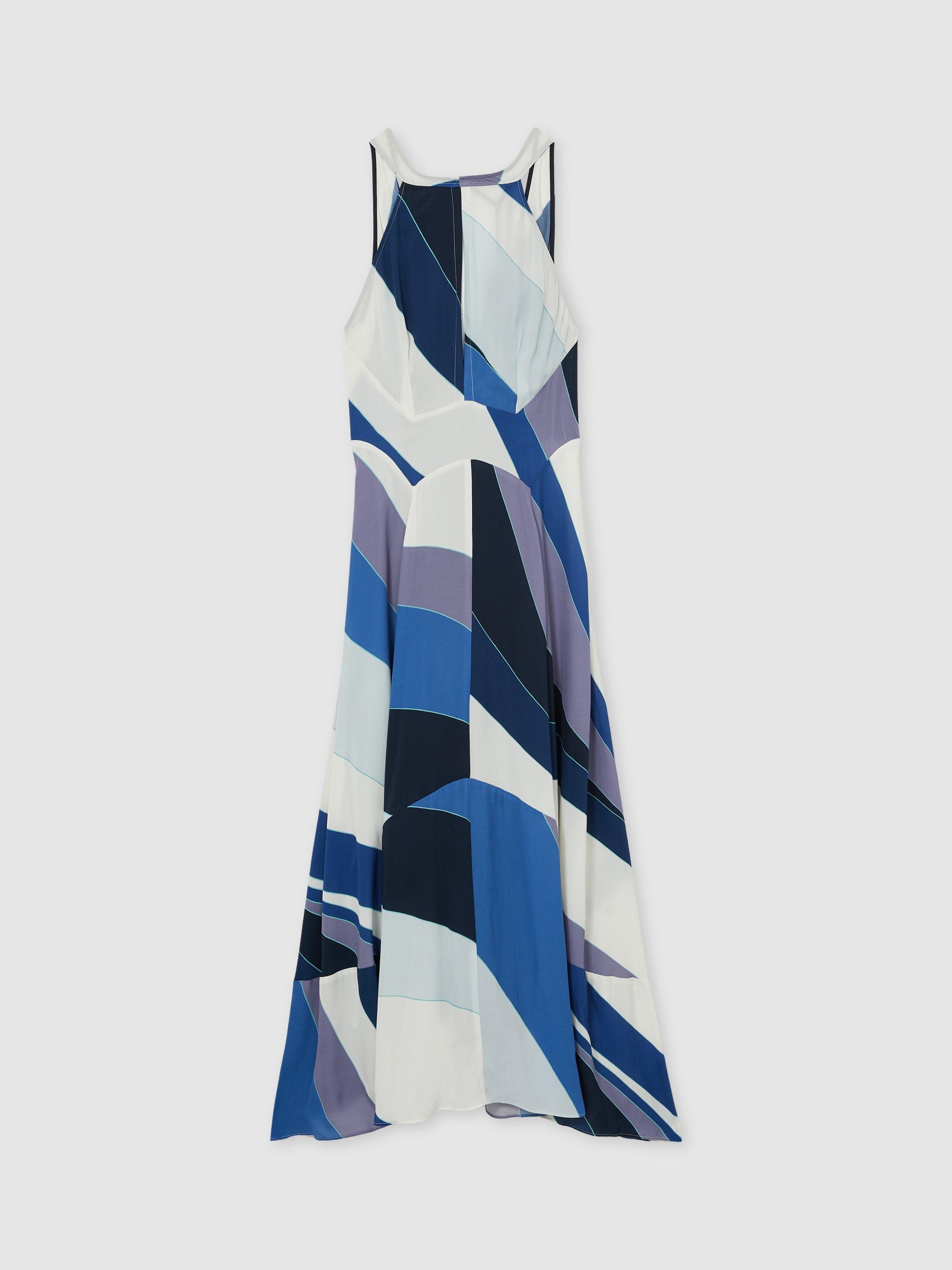 Product image 3 of 4, which shows Reiss Imogen Stripe Maxi Dress, Blue, 6