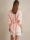 Reiss Leora Fitted Pure Linen Shirt, Pale Pink