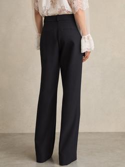 Reiss Petite Athena Flared Trousers, Navy - view 2, Navy