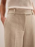 Reiss Petite Devon Linen Blend Trousers, Neutral