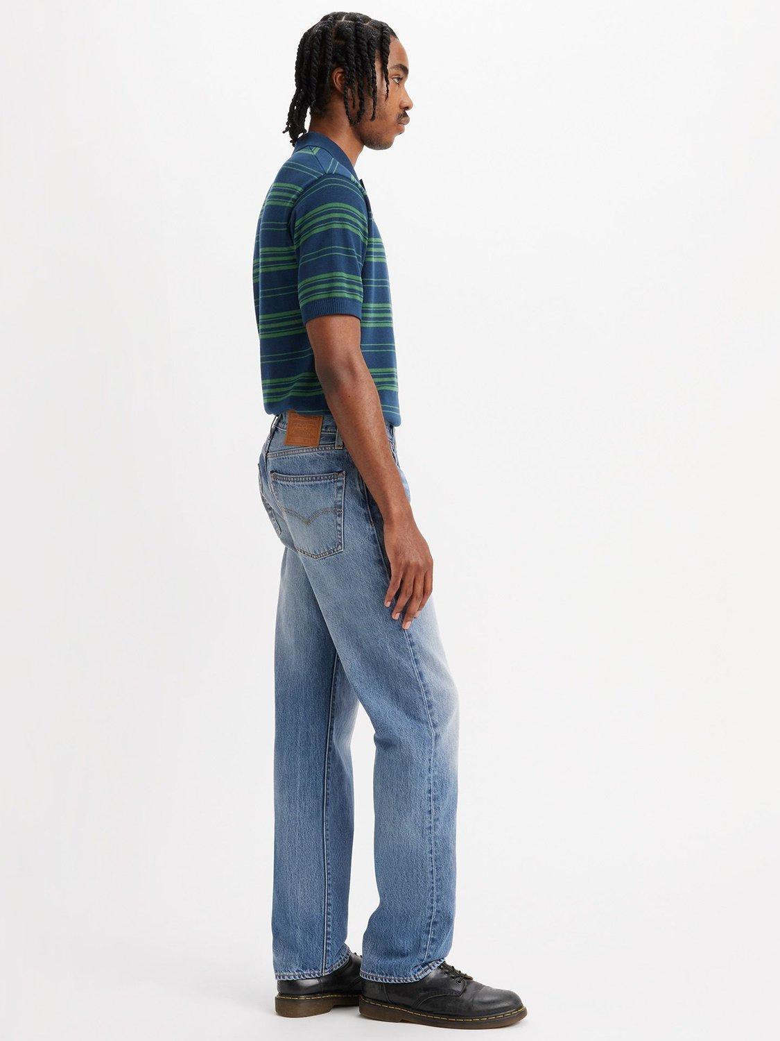 Product image 2 of 6, which shows Levi's 555 Cotton Relaxed Straight Slim Denim Jeans, Indigo Champion, 30S