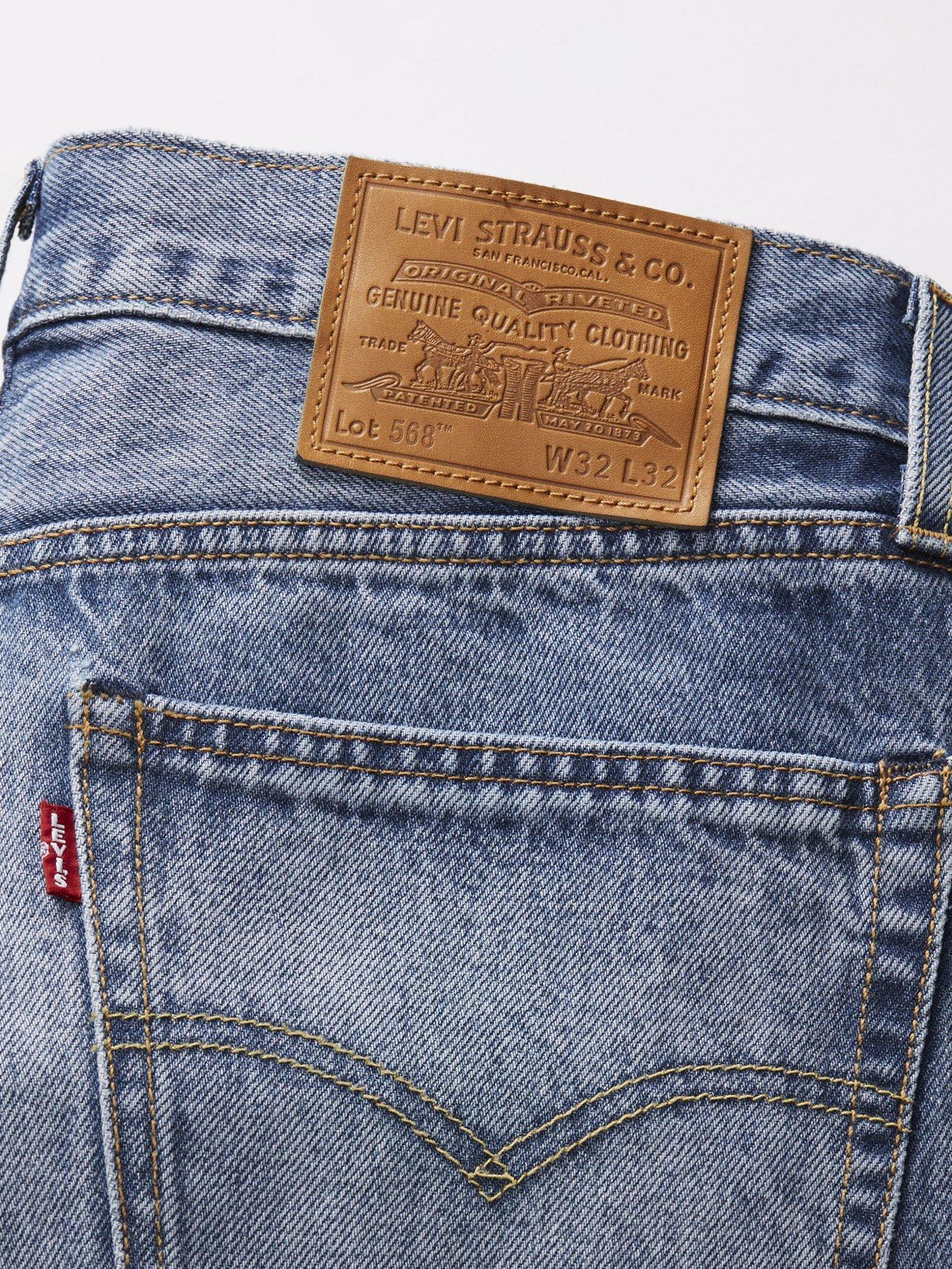 Product image 6 of 6, which shows Levi's 555 Cotton Relaxed Straight Slim Denim Jeans, Indigo Champion, 30S