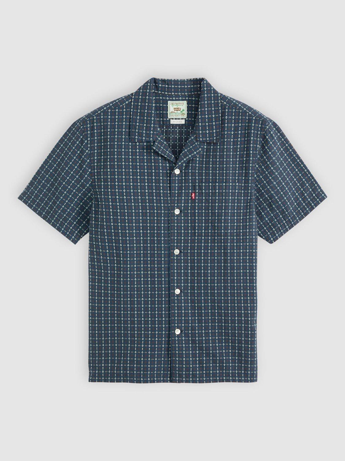 Product image 4 of 4, which shows Levi's Sunset Short Sleeve Cotton Shirt, Dobby Plaid, S