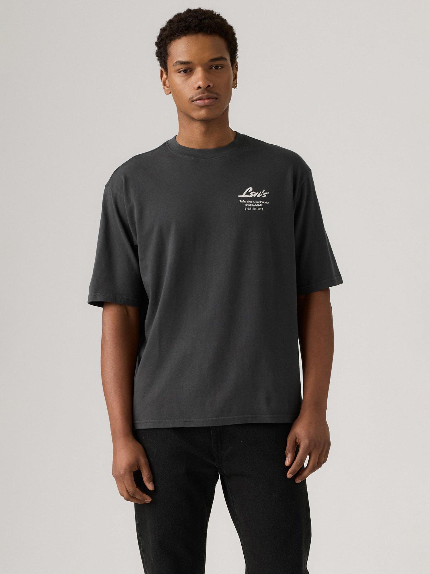 Product image 1 of 5, which shows Levi's Cotton Graphic Short Sleeve Crew Neck T-Shirt, Phantom, S