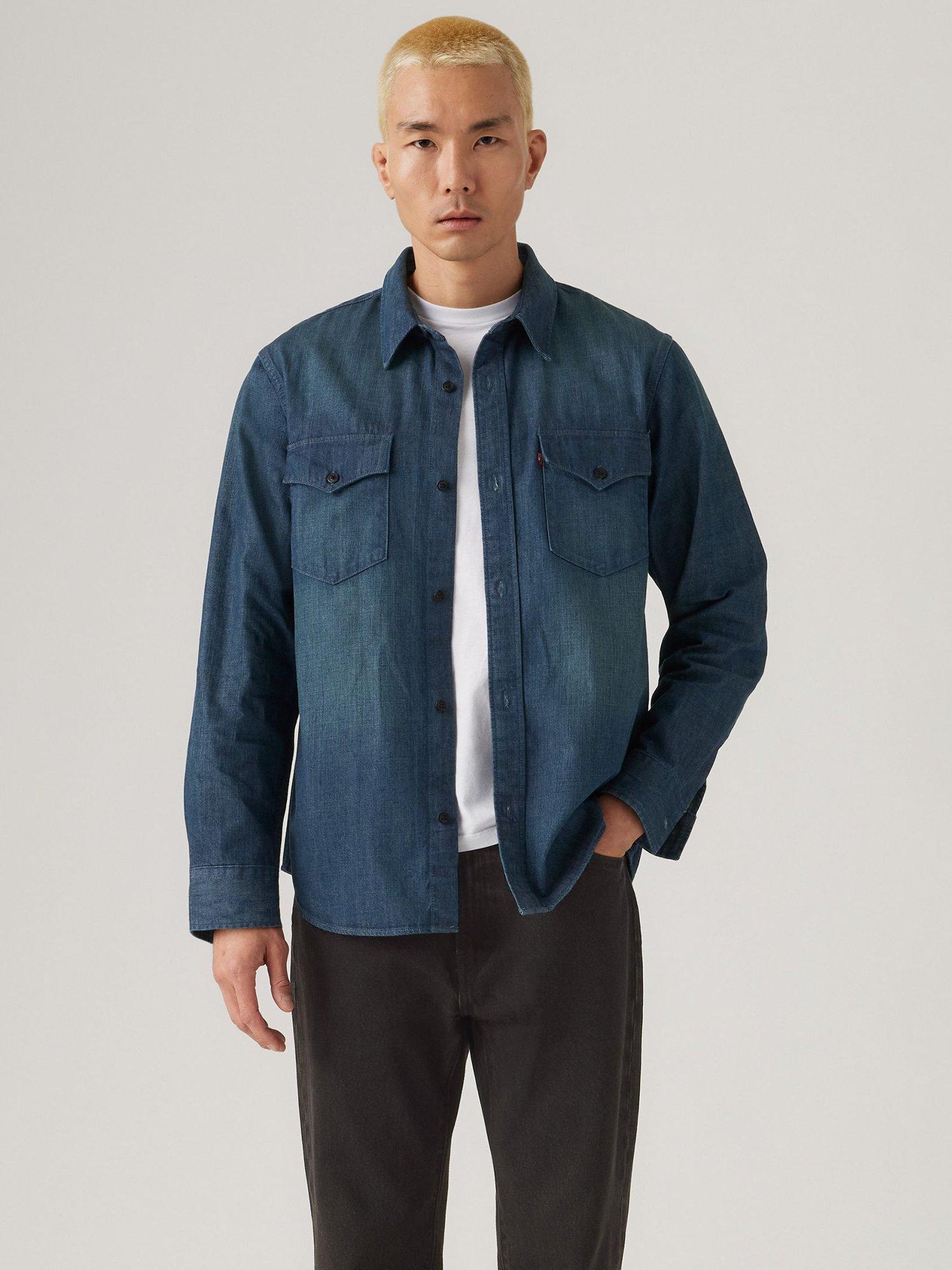 Product image 1 of 3, which shows Levi's Cotton Regular Fit Denim Western Shirt, Too Good, S