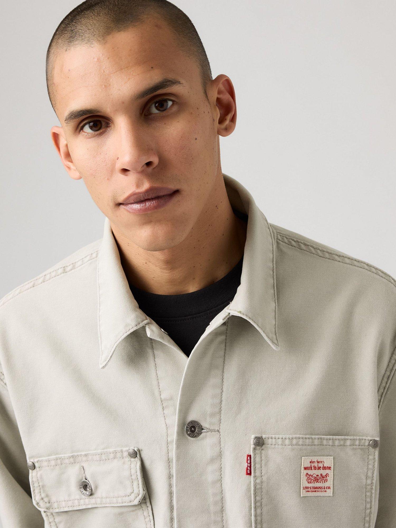 Product image 3 of 4, which shows Levi's Cotton Sunrise Trucker Denim Boxy Jacket, London Fog, XL