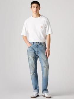 Levi's 501 Originals Cotton Straight Leg Slim Denim Jeans, Turquoise Rivet