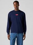 Levi's Regular Fit Long-Sleeve Graphic Authentic T-Shirt, Navy Blazer