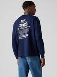 Levi's Regular Fit Long-Sleeve Graphic Authentic T-Shirt, Navy Blazer