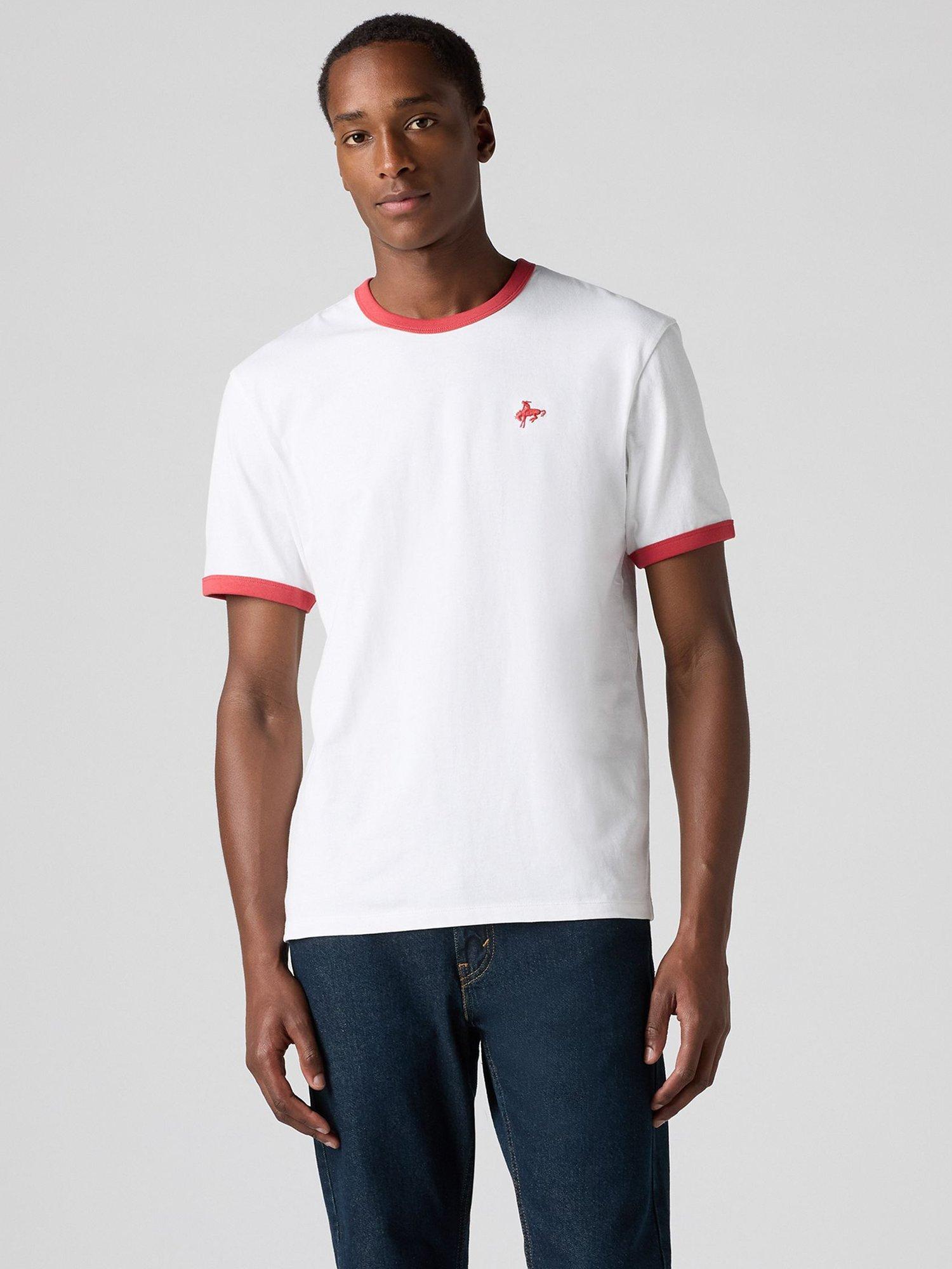 Product image 1 of 4, which shows Levi's Regular Fit Retro Ringer Graphic T-Shirt, White, S