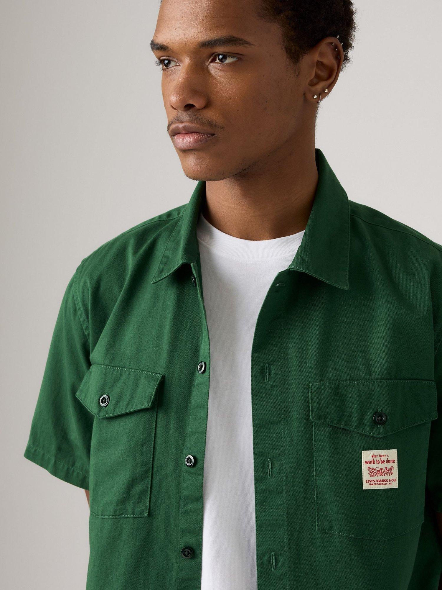 Product image 3 of 4, which shows Levi's Cotton Long Sleeve Worker Shirt, Dark Green, L
