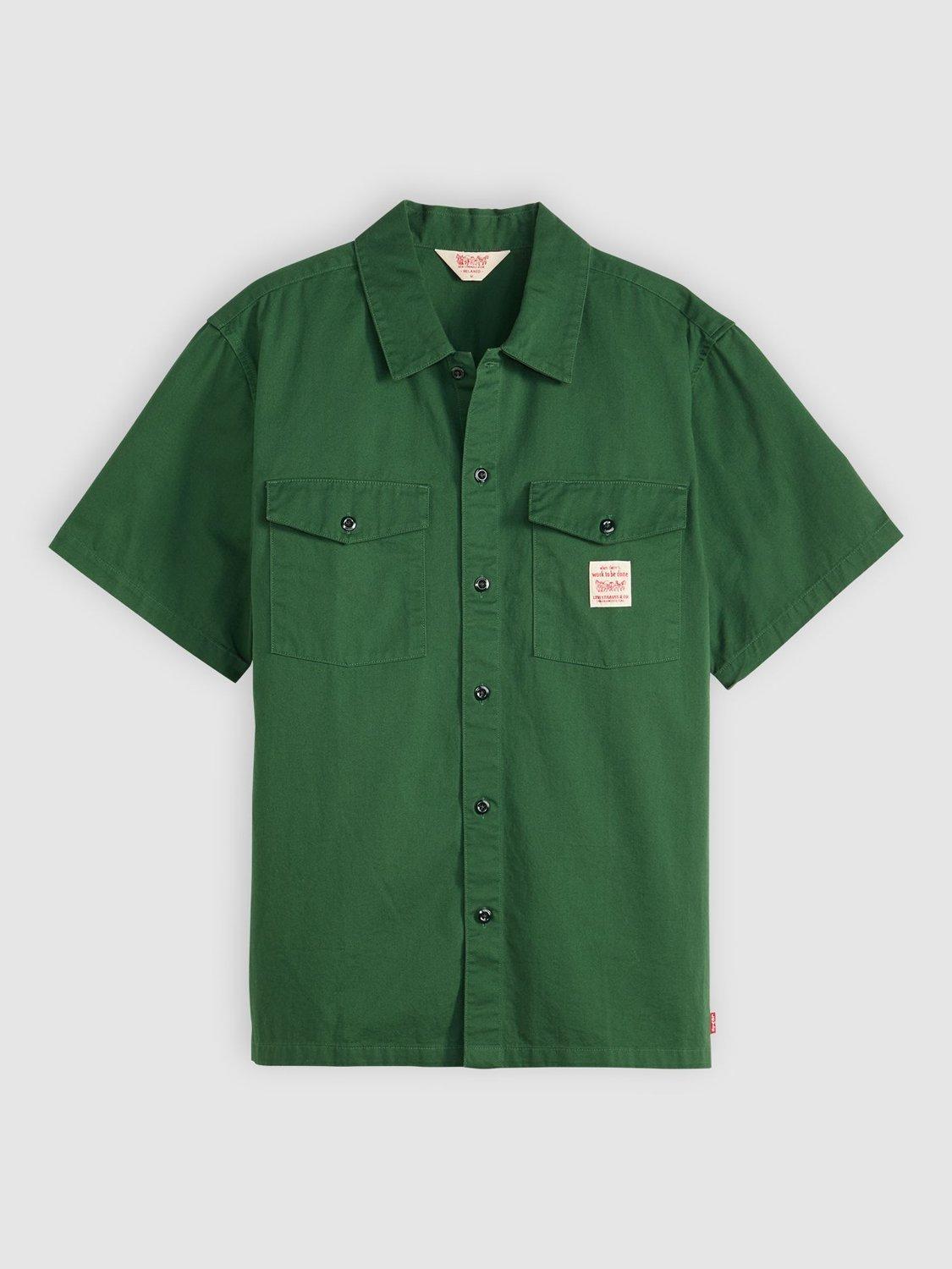 Product image 4 of 4, which shows Levi's Cotton Long Sleeve Worker Shirt, Dark Green, L