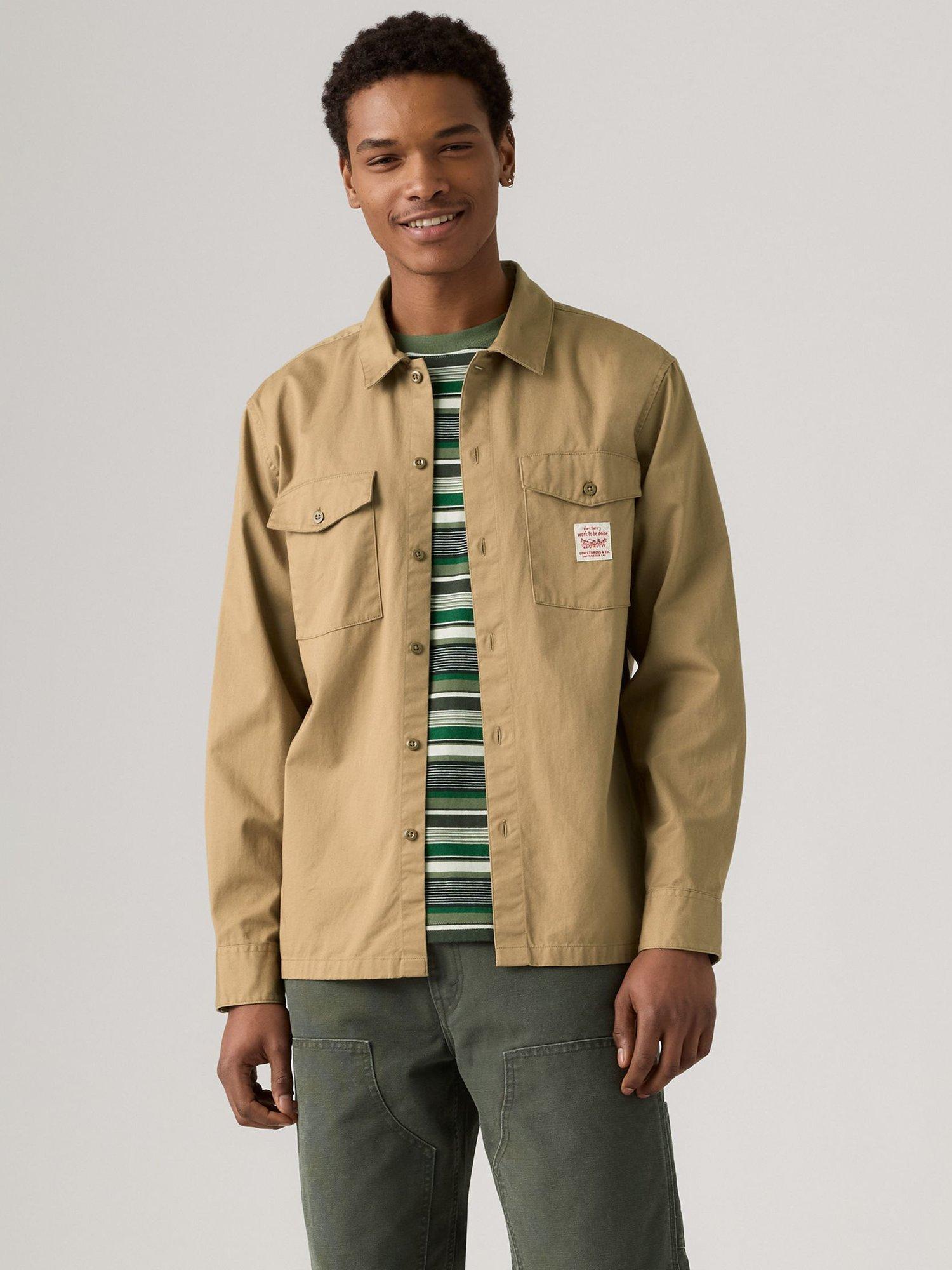 Product image 1 of 4, which shows Levi's Cotton Long Sleeve Worker Shirt, Tigers Eye, XL