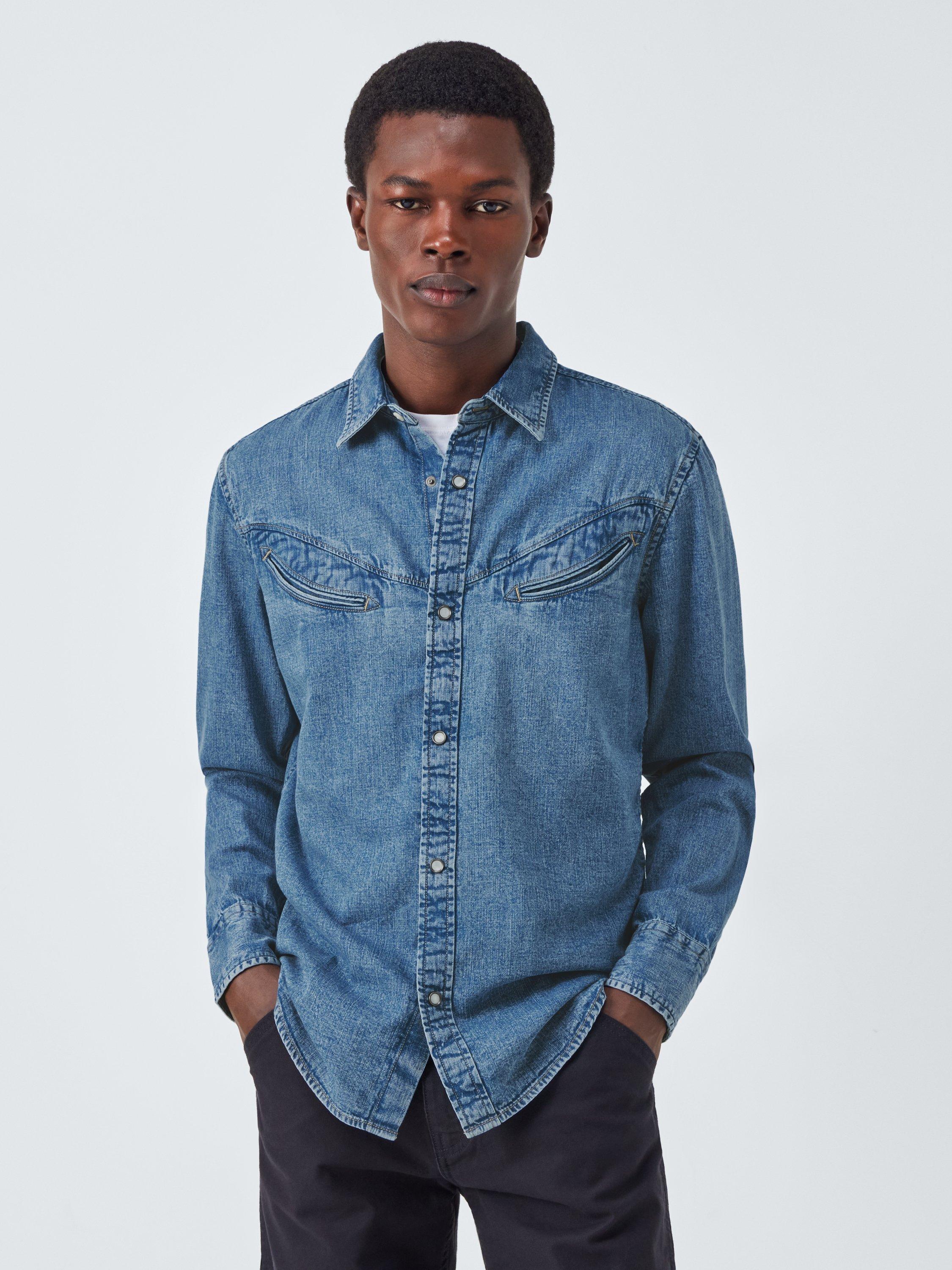 Product image 1 of 6, which shows Levi's Smiley Western Shirt, Indigo, M