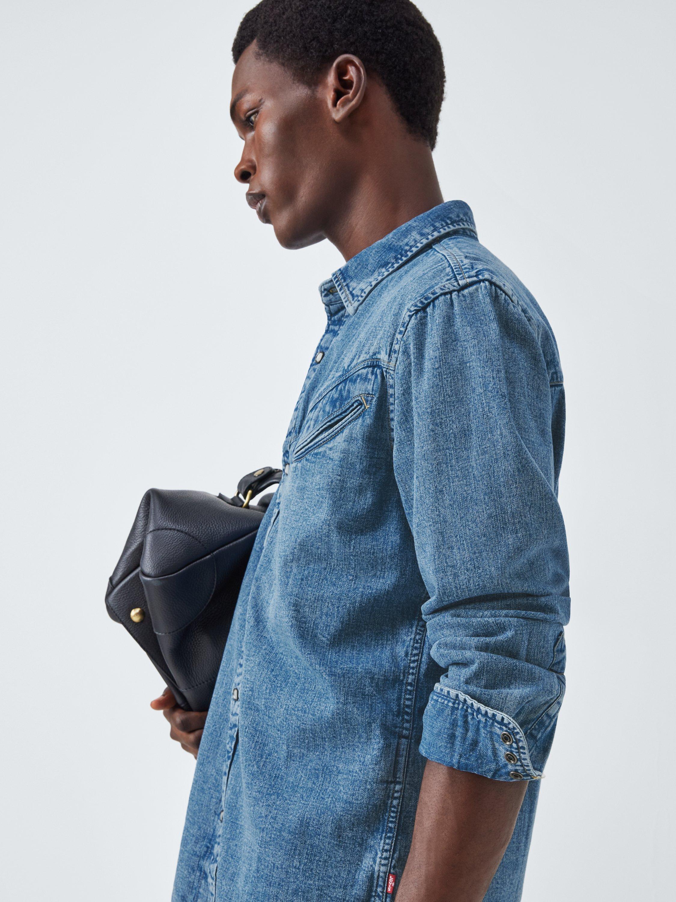 Product image 6 of 6, which shows Levi's Smiley Western Shirt, Indigo, M