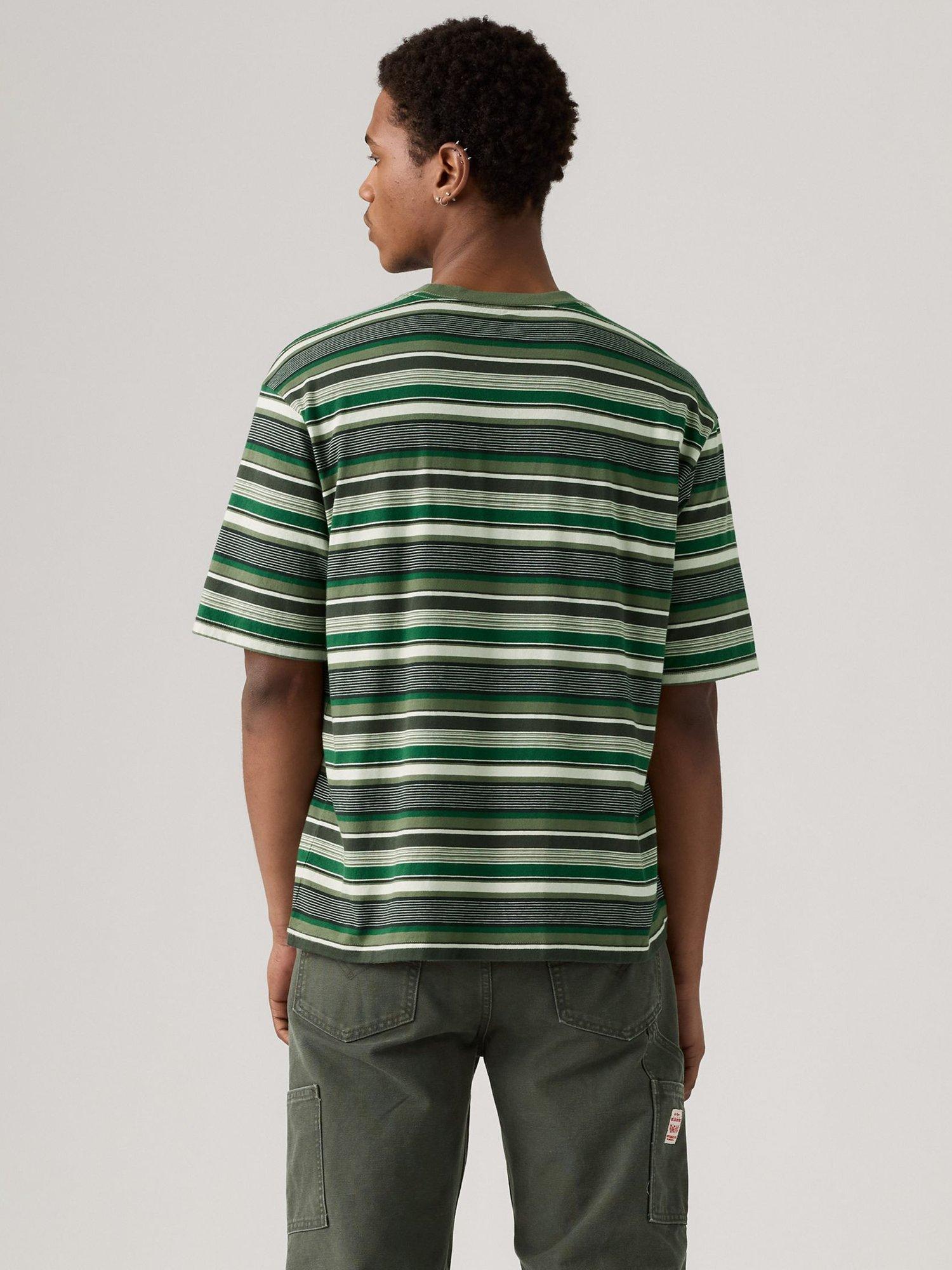 Product image 2 of 5, which shows Levi's Darlin Cotton Short Sleeve Workwear T-Shirt, Darlin Stripe, S