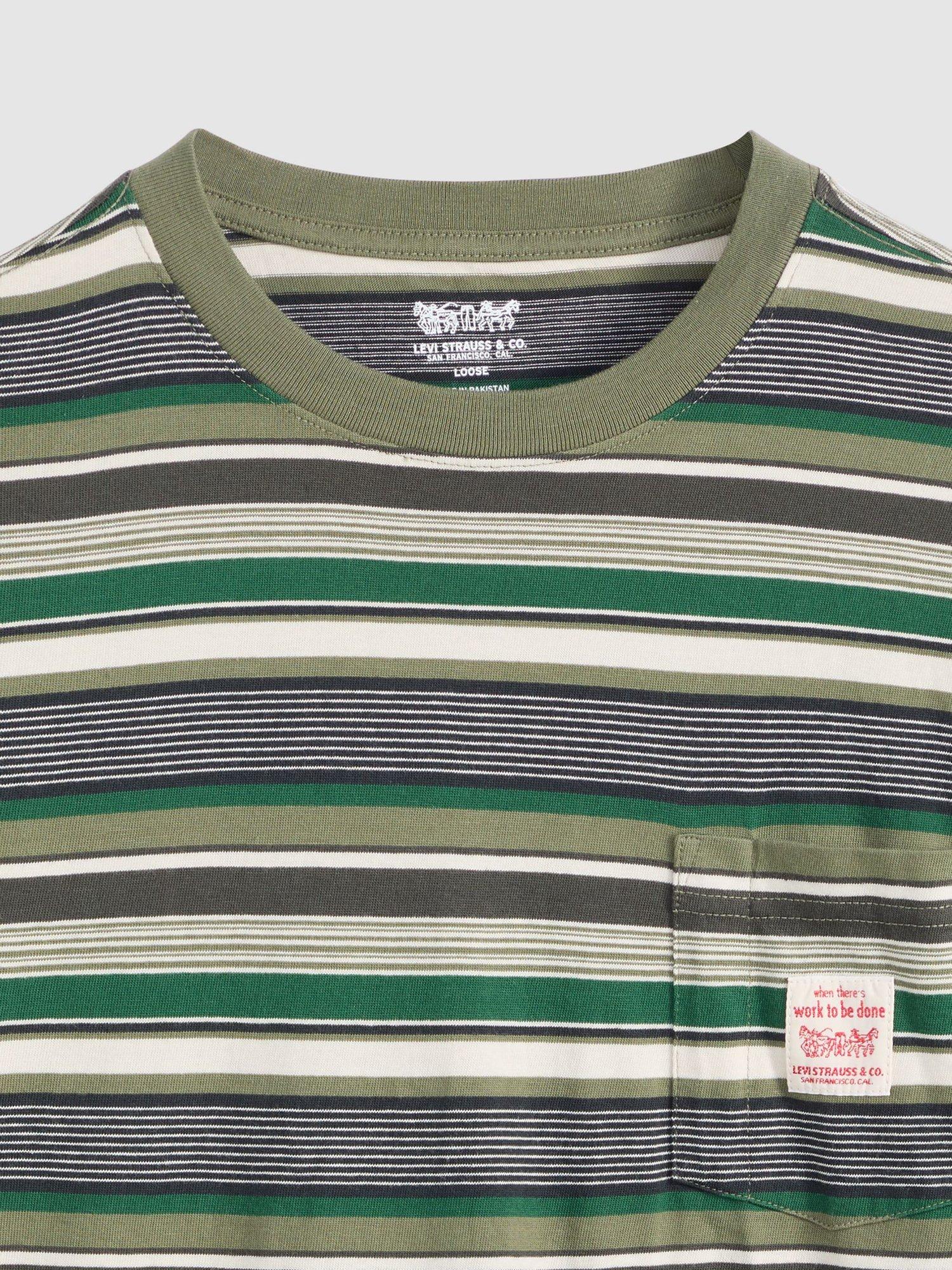 Product image 5 of 5, which shows Levi's Darlin Cotton Short Sleeve Workwear T-Shirt, Darlin Stripe, S
