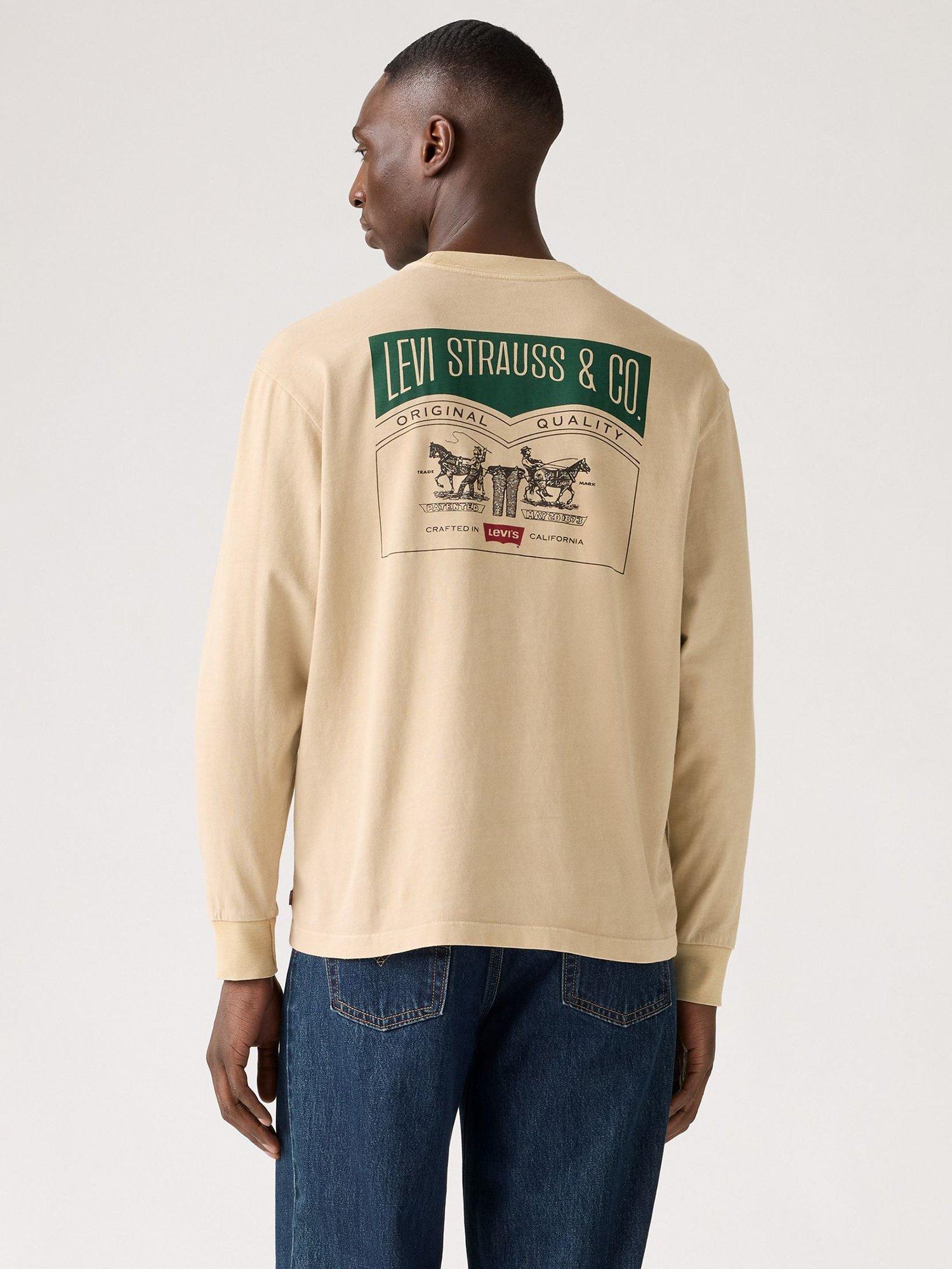 Product image 2 of 11, which shows Levi's Regular Fit Long-Sleeve Graphic Authentic T-Shirt, White Pepper, S
