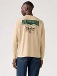 Levi's Regular Fit Long-Sleeve Graphic Authentic T-Shirt, Navy Blazer, White Pepper