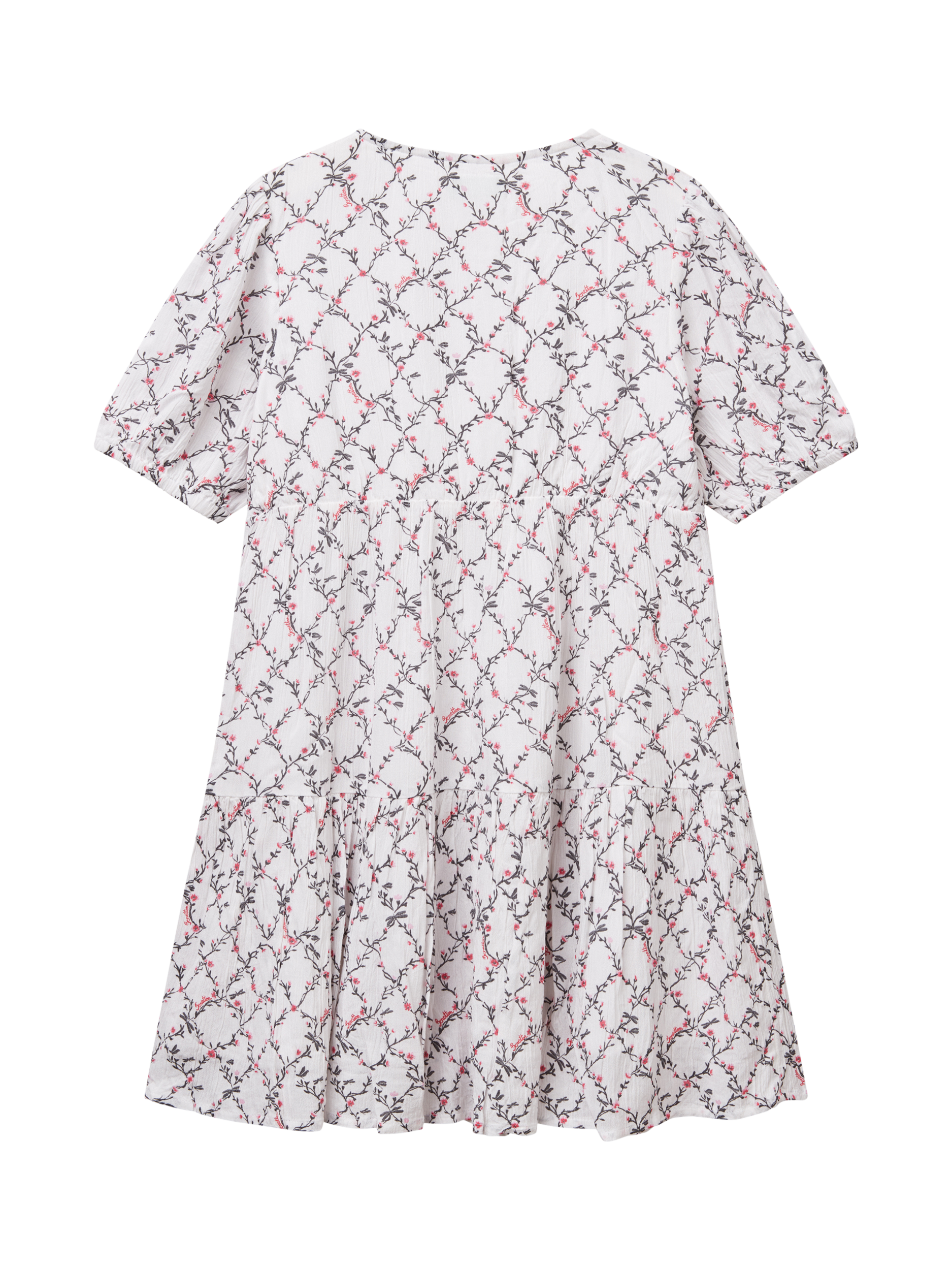 Product image 2 of 3, which shows Benetton Kids' Floral Flared Dress, Multicolor, 6-7 years