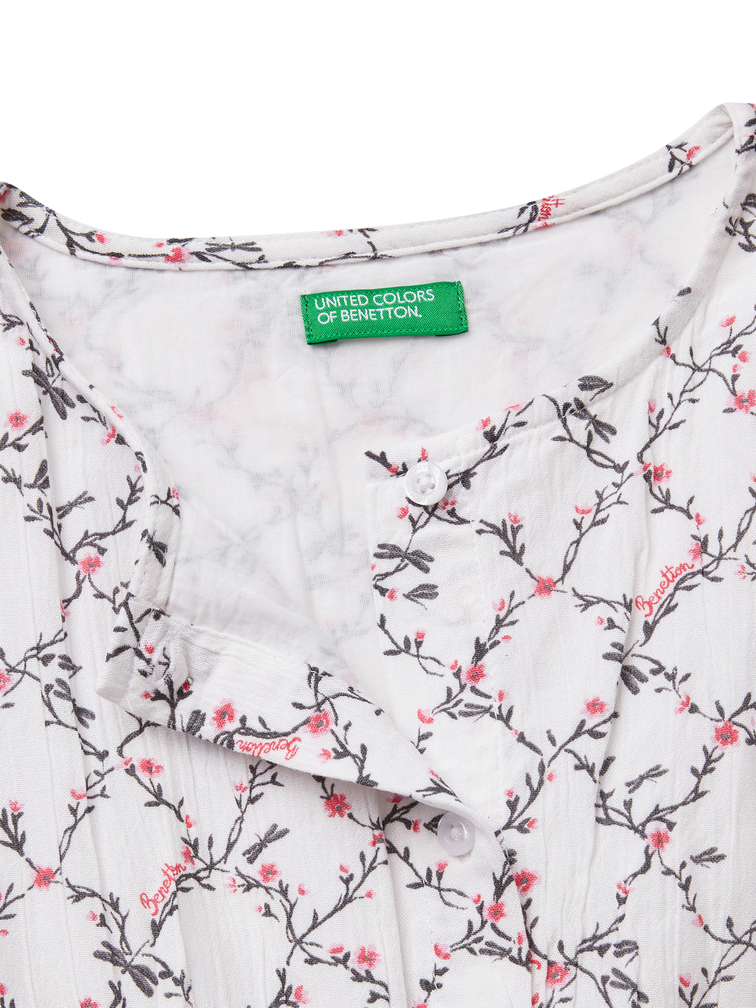 Product image 3 of 3, which shows Benetton Kids' Floral Flared Dress, Multicolor, 6-7 years