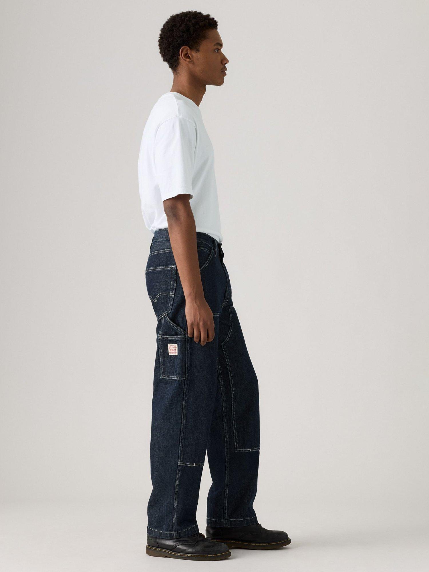 Product image 2 of 5, which shows Levi's 568 Cotton Loose Straight Double Knee Carpenter Slim Denim Jeans, Mornin Classical, 30S