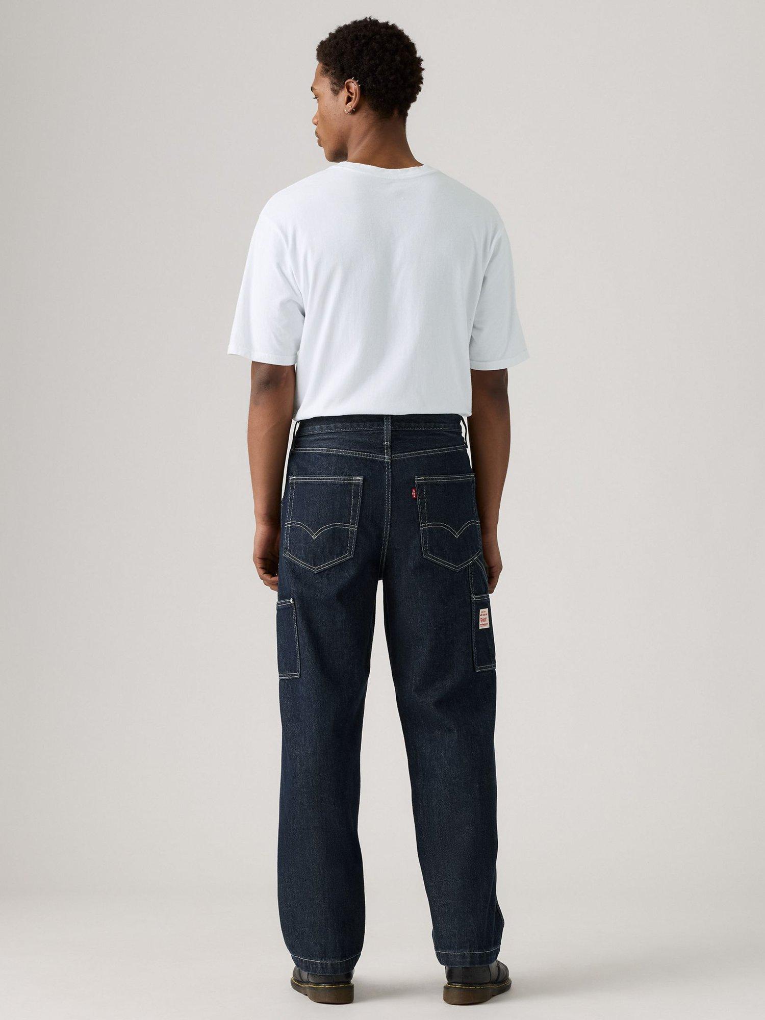 Product image 3 of 5, which shows Levi's 568 Cotton Loose Straight Double Knee Carpenter Slim Denim Jeans, Mornin Classical, 30S