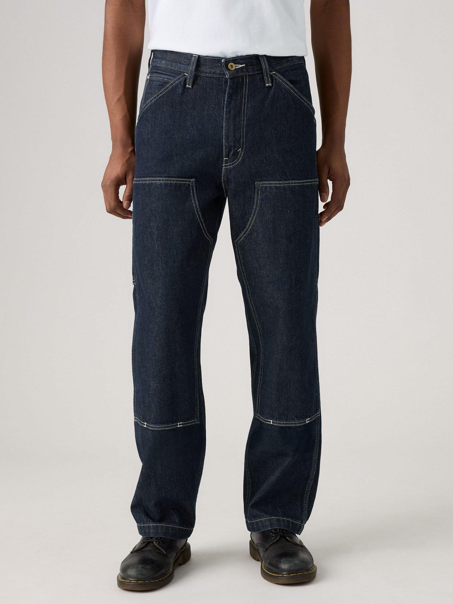 Product image 4 of 5, which shows Levi's 568 Cotton Loose Straight Double Knee Carpenter Slim Denim Jeans, Mornin Classical, 30S