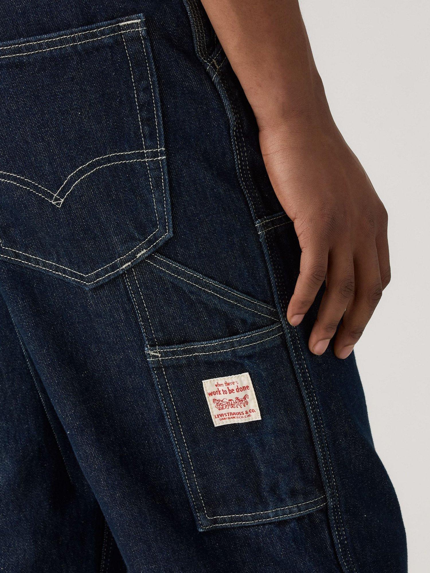 Product image 5 of 5, which shows Levi's 568 Cotton Loose Straight Double Knee Carpenter Slim Denim Jeans, Mornin Classical, 30S