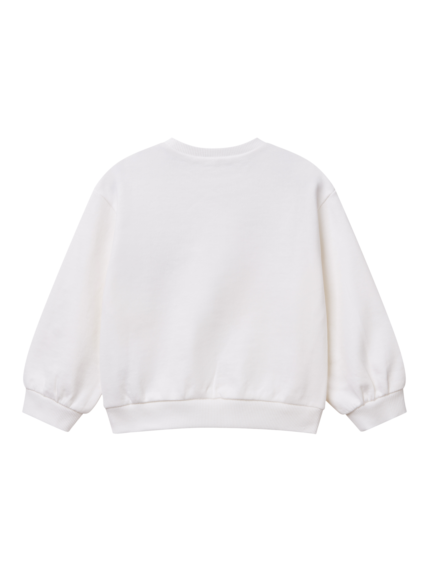 Product image 2 of 3, which shows Benetton Kids' Cotton Crew Neck Embroidered Sweater, Optical White, 5-6 years