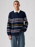 Levi's Cotton Regular Fit Union Stripe Rugby Shirt, Theo Stripe