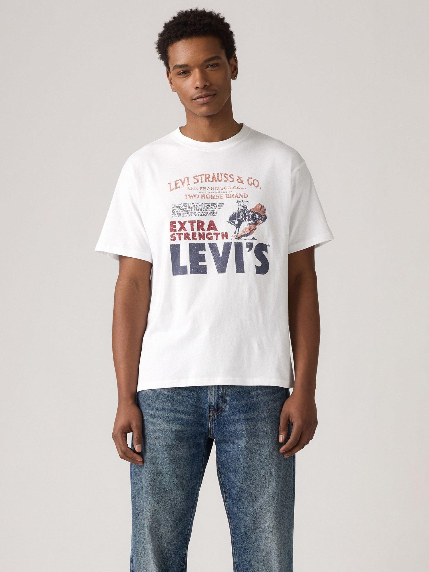Product image 1 of 5, which shows Levi's Cotton Vintage Graphic Short Sleeve Crew Neck T-Shirt, Poster White, S