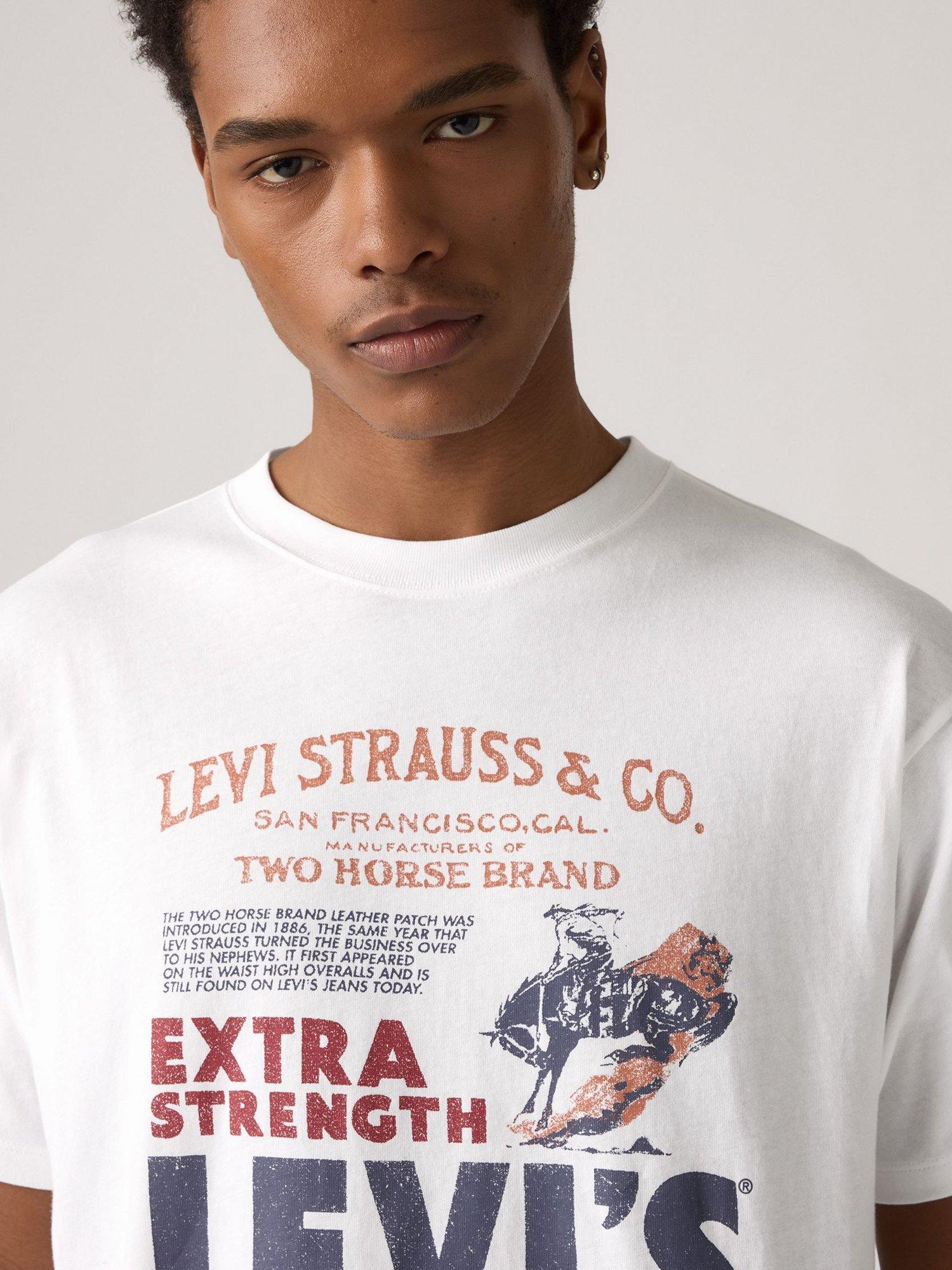 Product image 3 of 5, which shows Levi's Cotton Vintage Graphic Short Sleeve Crew Neck T-Shirt, Poster White, S