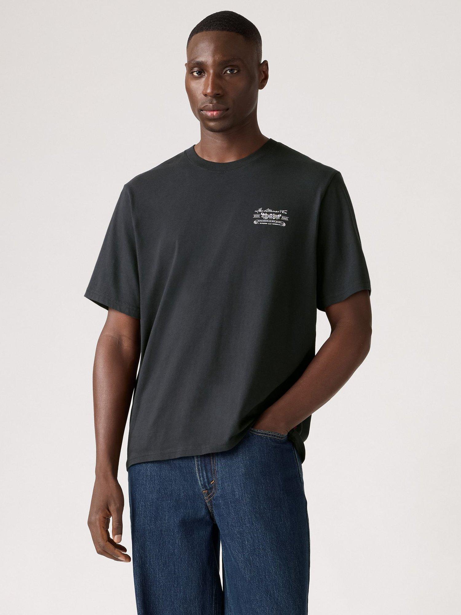 Product image 1 of 5, which shows Levi's Relaxed Short Sleeve Crew Neck Cotton T-Shirt, Eagle Buckle, S