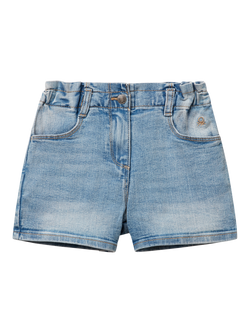 Benetton Kids' Elasticated Waist Denim Shorts, Blue, Blue