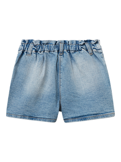 Benetton Kids' Elasticated Waist Denim Shorts, Blue - view 2, Blue