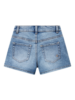 Benetton Kids' Denim Shorts, Sky Blue - view 2, Sky Blue