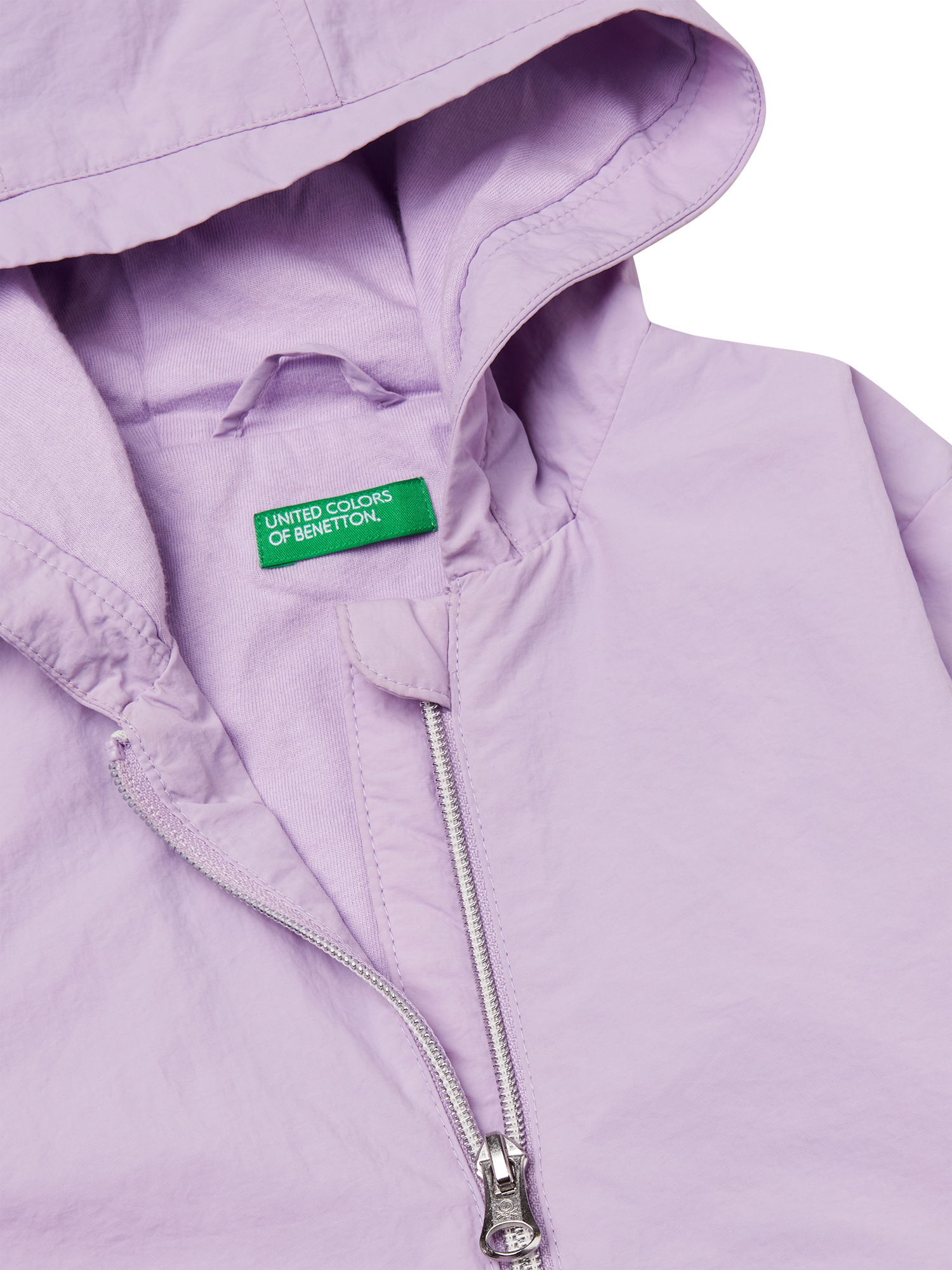 Product image 3 of 3, which shows Benetton Kids' Hooded Rain Jacket, Lilac, 2-3 years