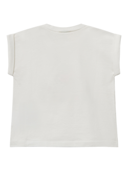 Benetton Baby Cotton Mermaid Short Sleeve Top, Offwhite - view 2, Offwhite