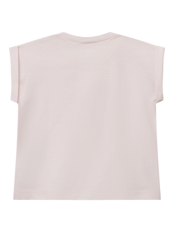 Benetton Baby Cotton Graphic Short Sleeve Top, Pastel Pink - view 2, Pastel Pink